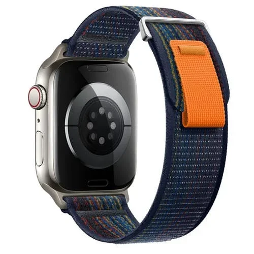 Correa de Nailon Doble Sección Apple Watch Se 40mm (Azul Real y Naranja)
