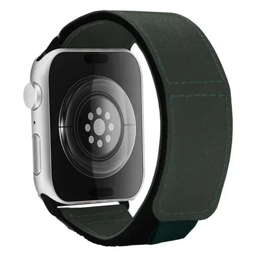 Correa de Nailon Tejido para Apple Watch Se 2023 con Bucle 44mm (Verde Abeto)
