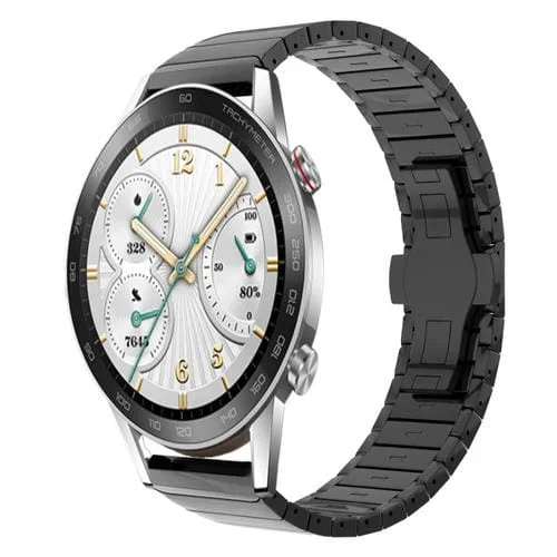 Correa de Reloj Aleación con Hebilla de Mariposa para Honor Watch GS 3I 22mm (Negra)