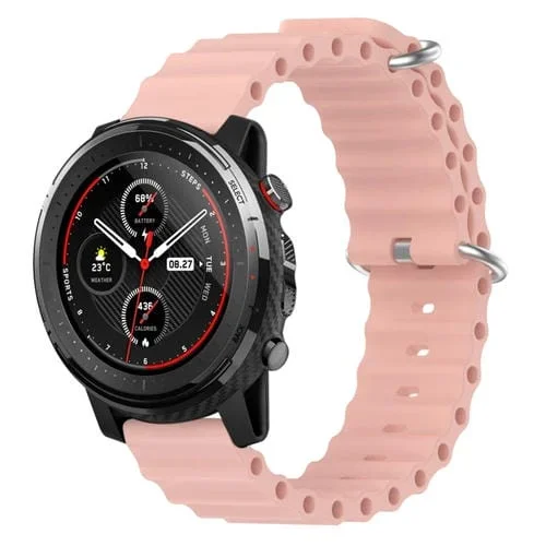 Correa de Reloj Amazfit 3 22mm Ocean Style Silicona Color Sólido (Rosa)