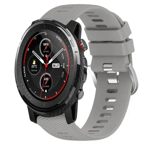 Correa de Reloj Amazfit 3 22mm Silicona Suave Color Sólido (Gris)