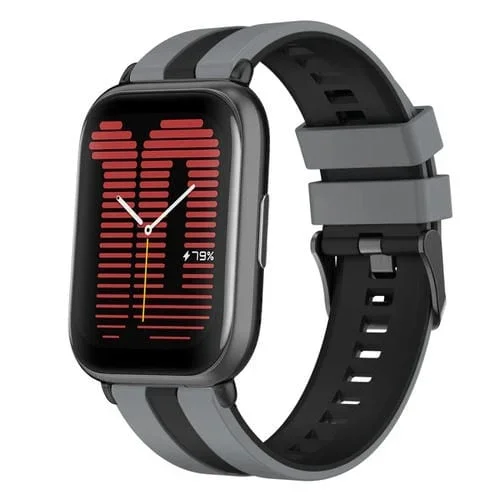 Correa de Reloj Amazfit Active Silicona Deportiva 20mm (Gris + Negro)
