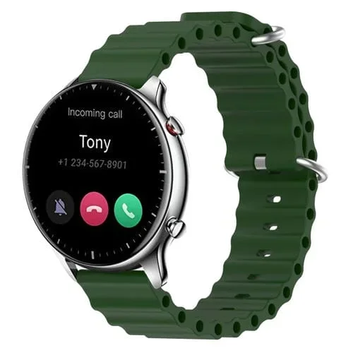 Correa de Reloj Amazfit GTR 2 22mm silicona color sólido estilo océano (Verde Militar)