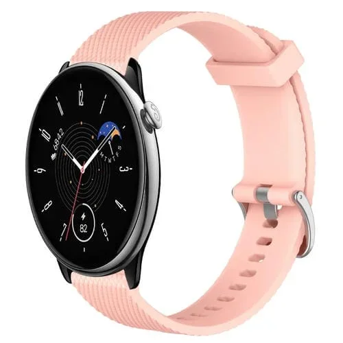 Correa de Reloj Amazfit GTR Mini 20mm Silicona Textura de Diamante (Rosa)