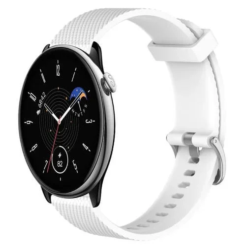 Correa de Reloj Amazfit GTR Mini 20mm Silicona Textura Diamante (Blanco)