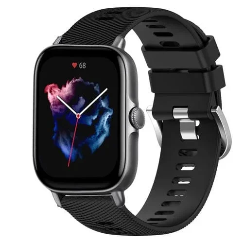 Correa de Reloj Amazfit GTS 3 20mm Silicona Suave Color Sólido (Negro)