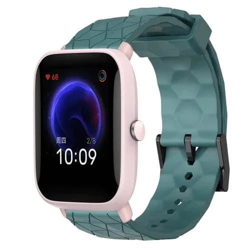 Correa de Reloj Amazfit Pop Pro 20mm silicona patrón fútbol (Rock Cyan)