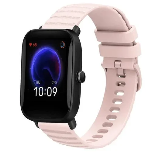 Correa de Reloj Amazfit Pop Pro 20mm silicona patrón puntos ondulados (Rosa)