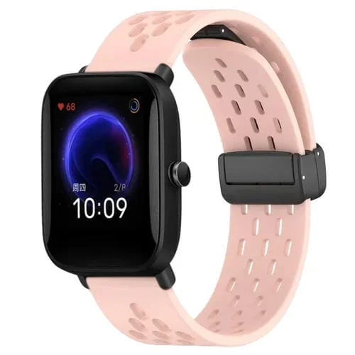 Correa de Reloj Amazfit Pop silicona con cierre magnético plegable 20mm (Rosa)