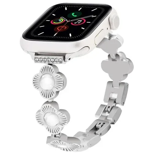 Correa de Reloj Cadena Metal Liberación Rápida Trébol 40mm Apple Watch Series 5 (Plateada)