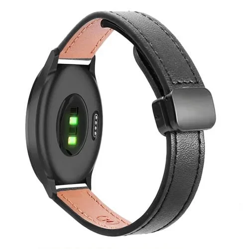 Correa de Reloj Cuero Microfibra 20mm Hebilla Magnética para Garmin Vivomove 3 (Negra)