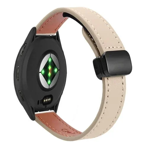 Correa de Reloj Cuero Microfibra Garmin Venu 3 22mm (Albaricoque Crema)