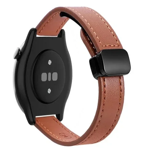 Correa de Reloj Cuero Microfibra Magnética 22mm para Amazfit Watch GTR 3 (Marrón Moca)