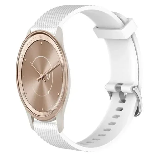 Correa de Reloj de Silicona para Garminmove Trend 20mm con Textura de Diamante (Blanco)