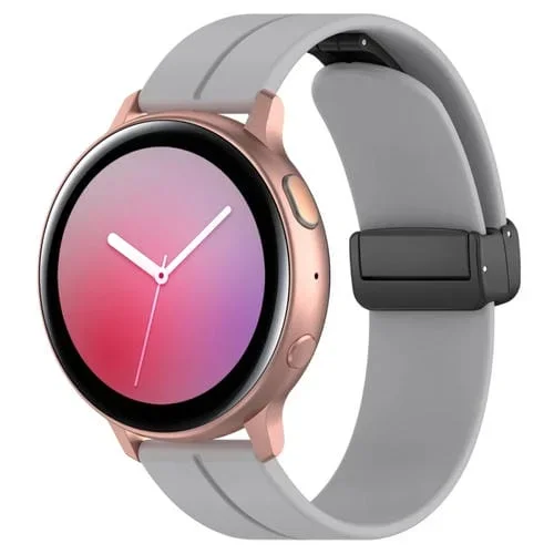 Correa de Reloj de Silicona Universal 20mm con Hebilla Negra Plegable (Gris Claro)