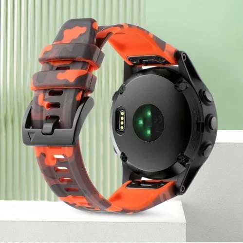Correa de Reloj Garmin Approach S62 Silicona Camuflaje 22mm (Naranja Camuflaje)