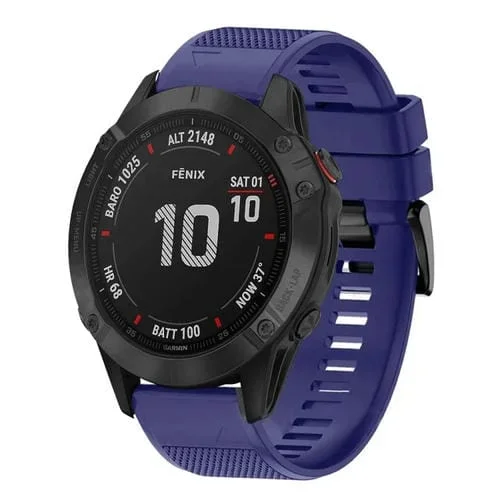Correa de Reloj Garmin Fenix 6 Sapphire 22mm Silicona Liberación Rápida (Azul Medianoche)