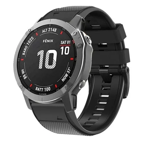 Correa de Reloj Garmin Fenix 7 Pro 26mm Silicona Dos Colores con Hebilla de Tornillo (Negro)