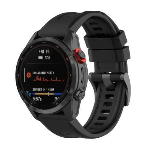 Correa de Reloj Garmin Fenix 7X 22mm Silicona Liberación Rápida (Negro)