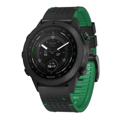 Correa de Reloj Garmin Fenix 7X 26mm Liberación Rápida Cuero y Silicona con Orificio (Negro Verde)