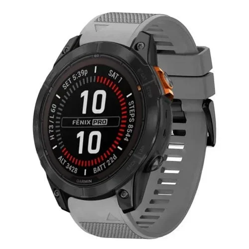 Correa de Reloj Garmin Fenix 7X Pro 51mm 26mm Silicona Liberación Rápida (Gris)