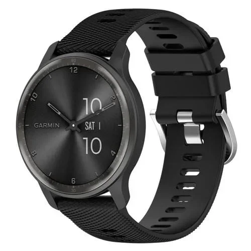 Correa de Reloj Garmin Forerunner 158 20mm Silicona Textura Cruzada (Negro)