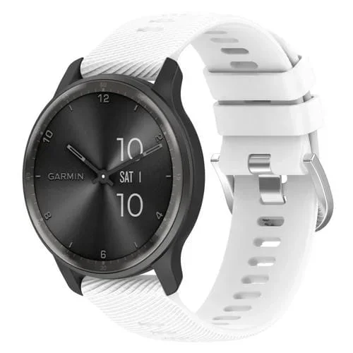 Correa de Reloj Garmin Forerunner 245 Music 20mm silicona color blanco textura cruzada