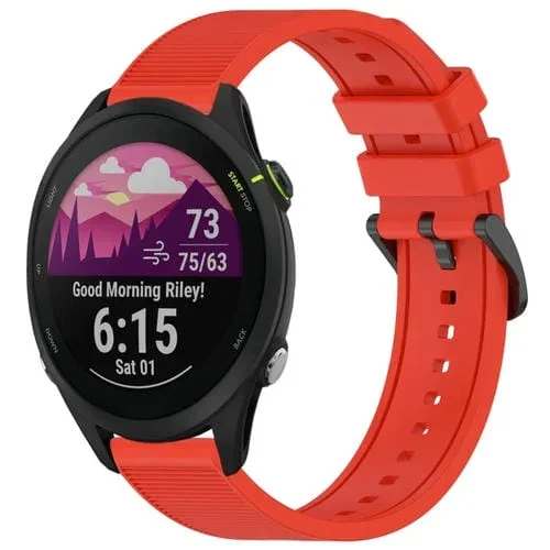 Correa de Reloj Garmin Forerunner 255 Music silicona texturizada 22mm (Rojo)