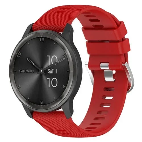 Correa de Reloj Garmin Forerunner Sq2 Music 20mm Silicona Textura Cruzada (Rojo)