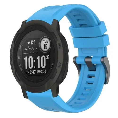 Correa de Reloj Garmin Instinct 2 Silicona Liberación Rápida Hebilla Negra (Azul Cielo)