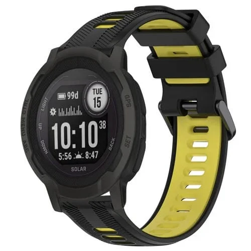 Correa de Reloj Garmin Instinct 2 Sports Silicona Dos Colores (Negro + Amarillo)