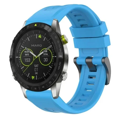 Correa de Reloj Garmin Marq Silicona Liberación Rápida Hebilla Negra (Azul Cielo)