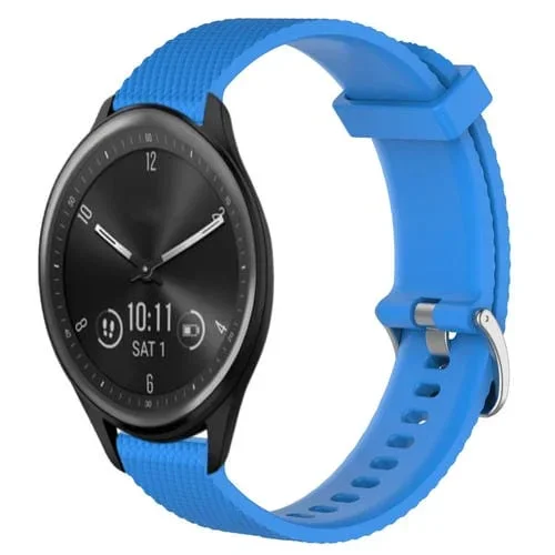 Correa de Reloj Garmin Vivomove Sport 20mm Silicona Textura Diamante (Azul Cielo)