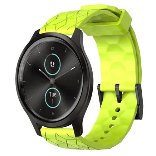 Correa de Reloj Garminmove Style 20mm silicona patrón fútbol (Verde Lima)