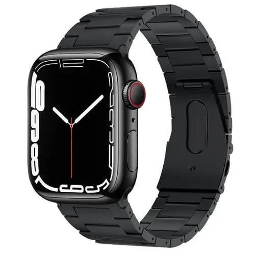 Correa de Reloj Metal Titanio para Apple Watch Series 7 41mm Pg63 con Protrusión Tres Cuentas (Negro Grafito)
