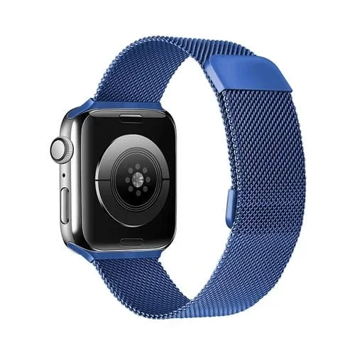 Correa de Reloj Milan Doble Sección Ajustable para Apple Watch Ultra 49mm Series 8 7 45mm Se 2 6 5 4 3 2 1 (Azul)