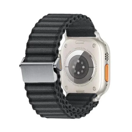 Correa de Reloj Nailon Trenzado Apple Watch Series 8 41mm con Hebilla Magnética (Gris Oscuro)