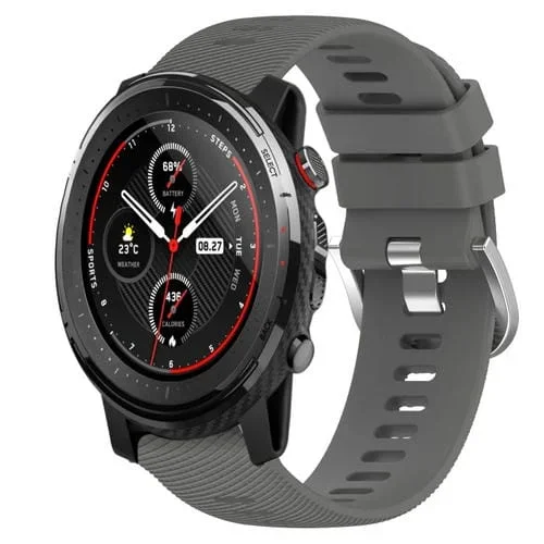Correa de Reloj para Amazfit 3 22mm Silicona Suave Color Sólido (Gris Oscuro)