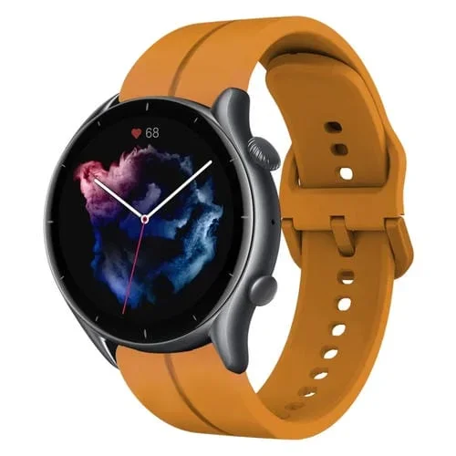 Correa de Reloj para Amazfit 3 de Silicona con Lazo 22mm (Amarillo Ámbar)