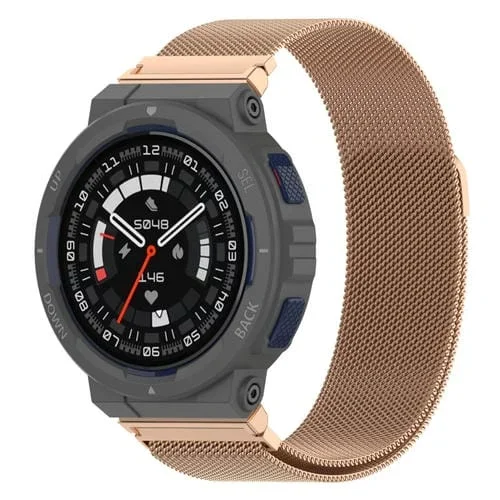 Correa de Reloj para Amazfit Active Edge A2212 Malla de Acero Magnético (Oro Rosa)