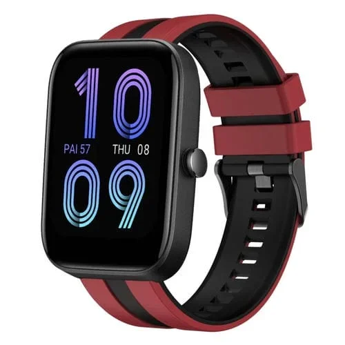 Correa de Reloj para Amazfit Bip3 Pro de Silicona Deportiva 20mm (Rojo + Negro)