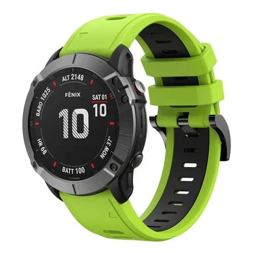 Correa de Reloj para Amazfit Falcon 22mm de Silicona con Hebilla de Metal y Liberación Rápida (Verde Lima + Negro)