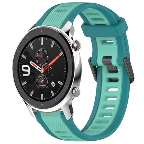 Correa de Reloj para Amazfit GTR 4 Pro Silicona Texturizada Dos Colores 22mm (Pato de Agua)