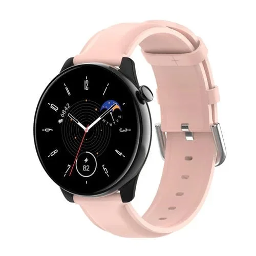 Correa de Reloj para Amazfit GTR Mini Cuero Genuino Cola Redonda (Rosa Claro)