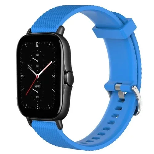 Correa de Reloj para Amazfit GTS 2E 20mm Silicona Textura de Diamante (Azul Cielo)