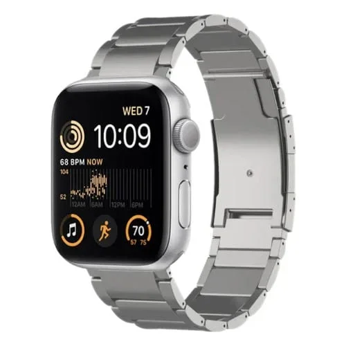 Correa de Reloj Para Apple Watch SE 2022 de Metal Titanio 44mm (Plateada)