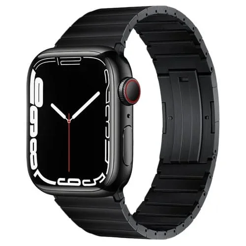 Correa de Reloj para Apple Watch Series 2 38mm Pg60 Metal Titanio Junta Bambú (Negro)