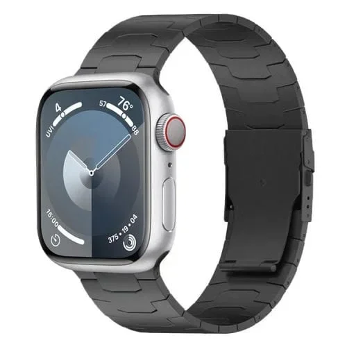 Correa de Reloj para Apple Watch Series 5 44mm 26mm Aleación de Titanio con Hebilla de Seguridad Oracle (Negro)