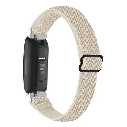 Correa de Reloj para Fitbit Inspire 3 Hebilla Nailon Trenzado Ondulado (Albaricoque)