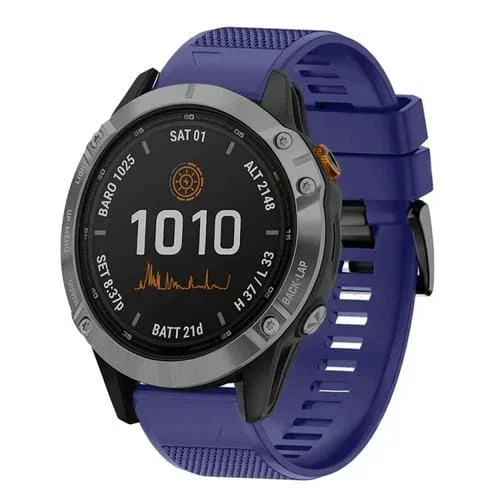 Correa de Reloj para Garmin Fenix 7 Pro 47mm 22mm Silicona Liberación Rápida (Azul Medianoche)